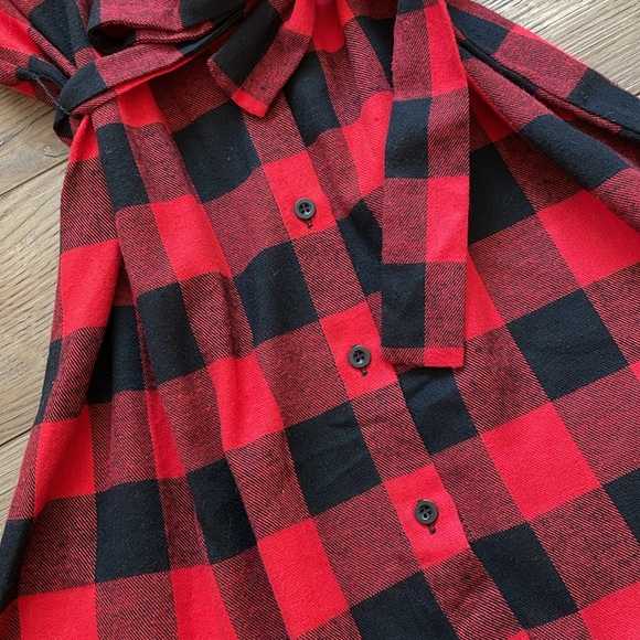 Pink lily buffalo plaid shirt dress - Picture 4 of 5